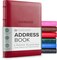 Gallery Leather Large Address Book with Alphabetical Tabs up to 480 records, Leather Notebook Hardcover, Telephone and Address Books - 9x7,